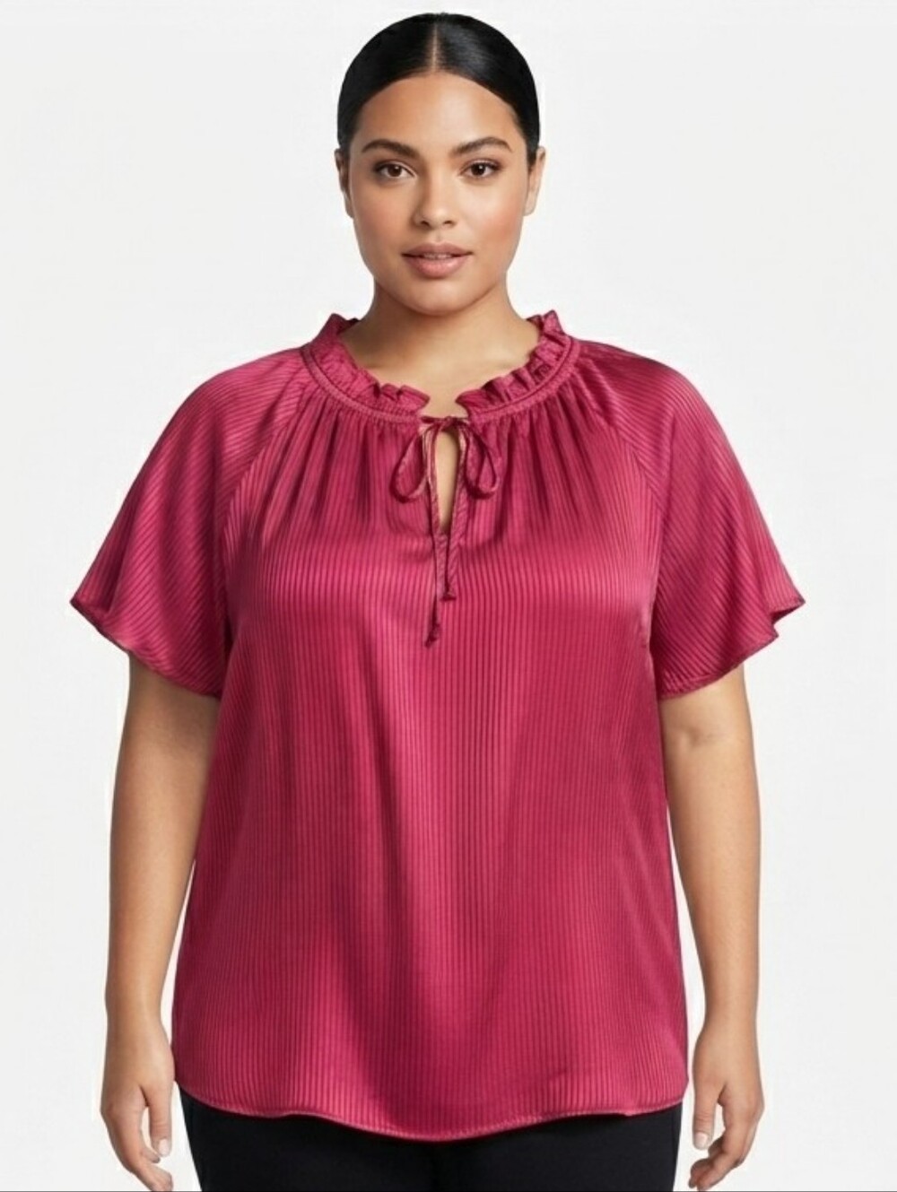 NWT Lane Bryant Ruffle Neck Blouse